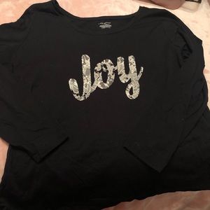 Lane Bryant long sleeve black decorative shirt